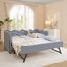 Gingham Daybed With USB Charging Port, Wave-Shaped Design Home Essentials