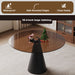 Round Dining Table & Tempered Glass Top - Black / Brown Home Essentials
