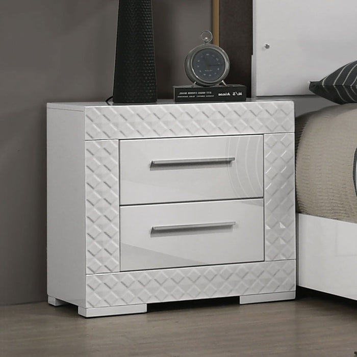 Nightstand With Bar Handle - White Home Essentials