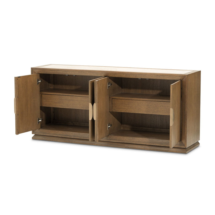 Portrait - Sideboard With LED Lights - Sienna Brown Michael Amini