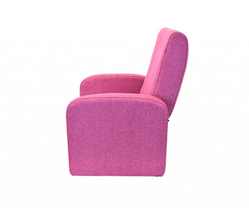 Kids Comfy Upholstered Recliner Chair with Storage - Pink