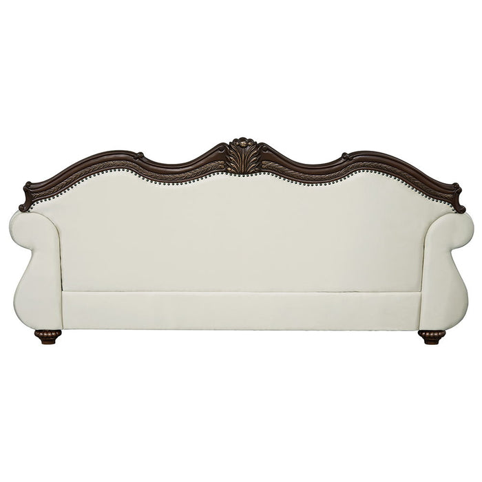 Pierce - Sofa With 5 Pillows - Beige Fabric & Cherry ACME