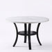 Round Dining Table With Open Bottom Shelf - Black / White Home Essentials