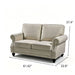 Loveseat Sofa With Nailhead Detail & Turned Legs, 2 Seater Upholstered Couch US Pride