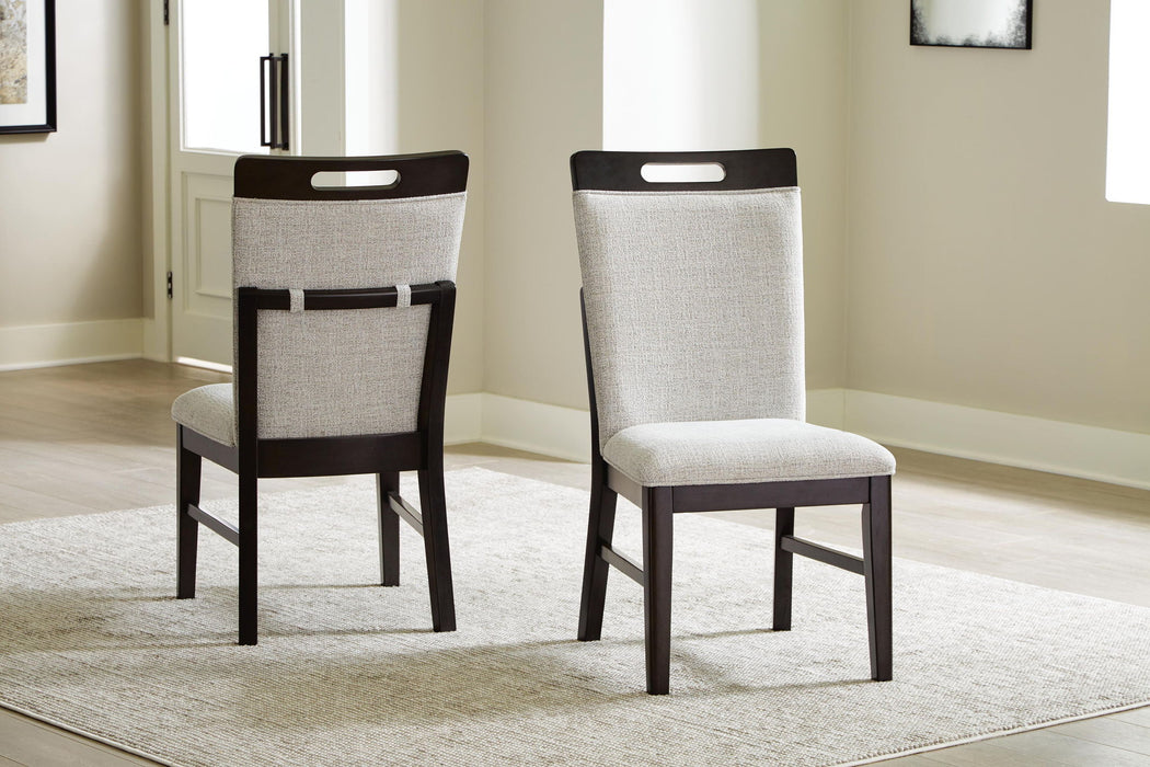 Neymorton - Dining Upholstered Side Chair (Set of 2) - Light Gray / Brown Signature Design by Ashley®