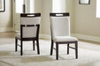 Neymorton - Dining Upholstered Side Chair (Set of 2) - Light Gray / Brown Signature Design by Ashley®
