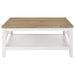 Evanston - Square Coffee Table With Shelf - White Furniture Max