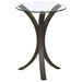 Helena - Round Glass Top Accent Side Table - Cappuccino Furniture Max