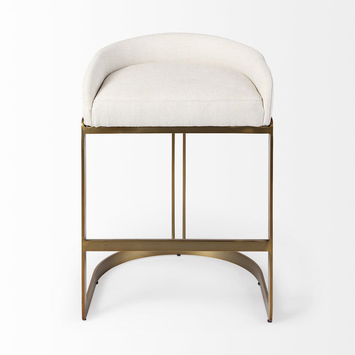 Low Back Bar Chair - White / Gold