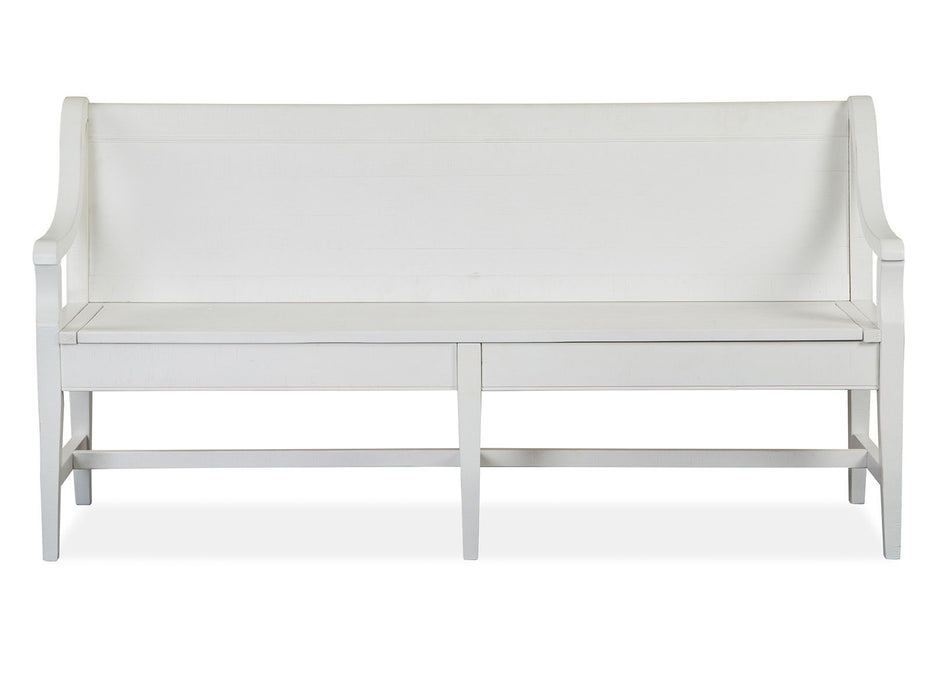 Heron Cove - Bench With Back - Chalk White Magnussen Furniture