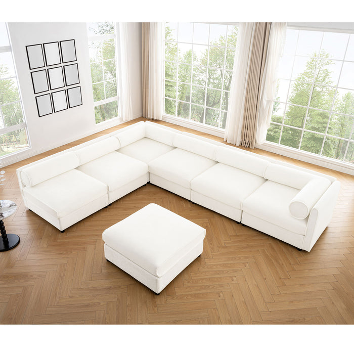 Modern Modular Sectional Sofa With Storag, Contemporary Cylindrical Design Home Essentials