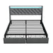 Floating Bed Frame With Rgb LED Light, 2 Storage Drawers & Headboard Shelf Home Essentials