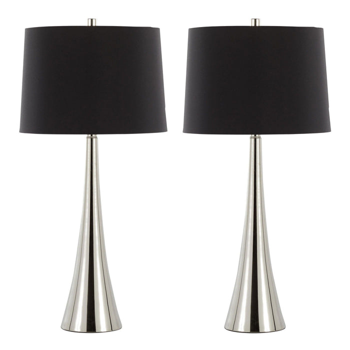 Diana - Contemporary Table Lamp (Set of 2) - Polished Nickel / Black Satin Lumi Source