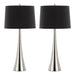 Diana - Contemporary Table Lamp (Set of 2) - Polished Nickel / Black Satin Lumi Source