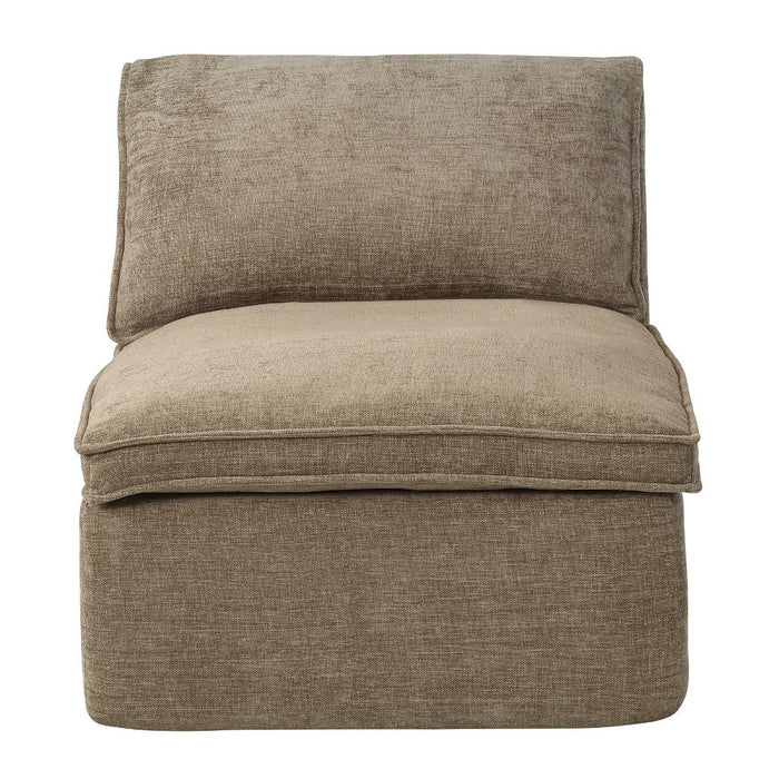 Almano - Modular Armless Chair - Light Brown Chenille ACME