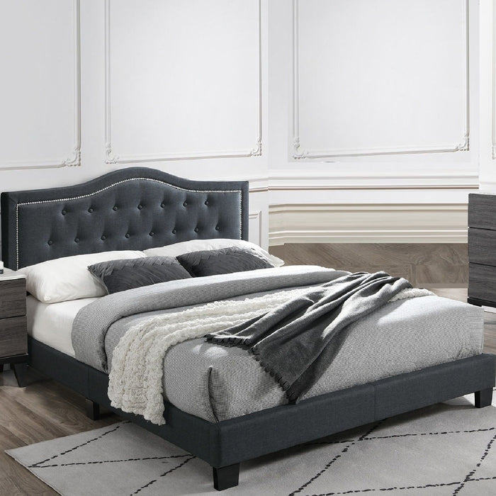 European Style Bed, Button Tufted Headboard Home Essentials