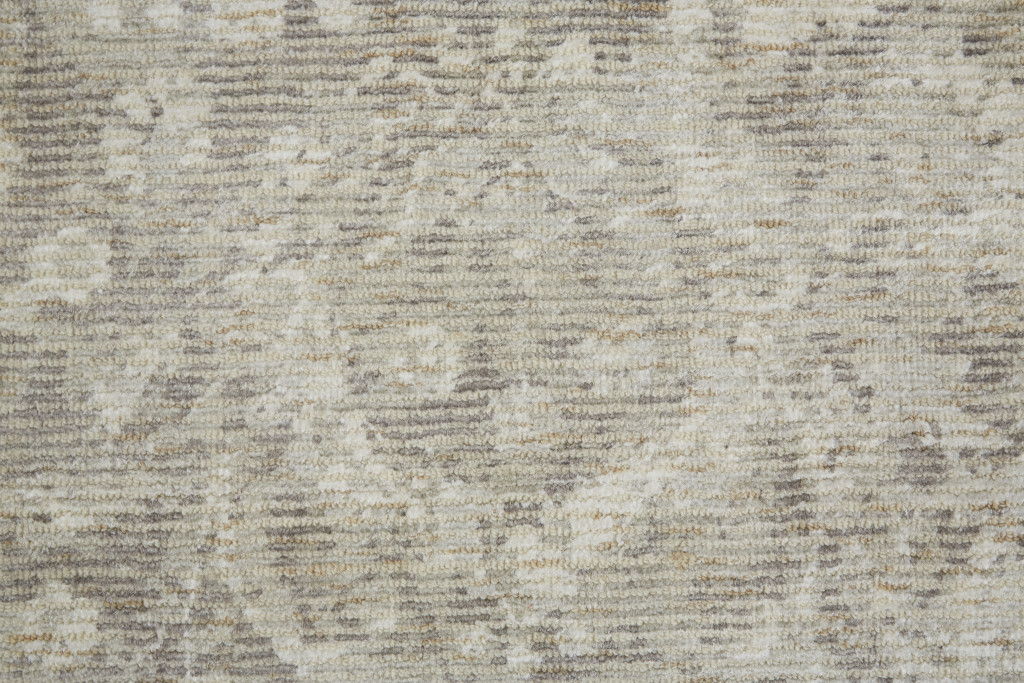 Abstract Hand Woven Area Rug - Ivory And Tan Round - 8'