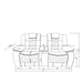 Raize - 10 Power Console Reclining Loveseat With LED And Immersive Sound - Gray Global Furniture USA