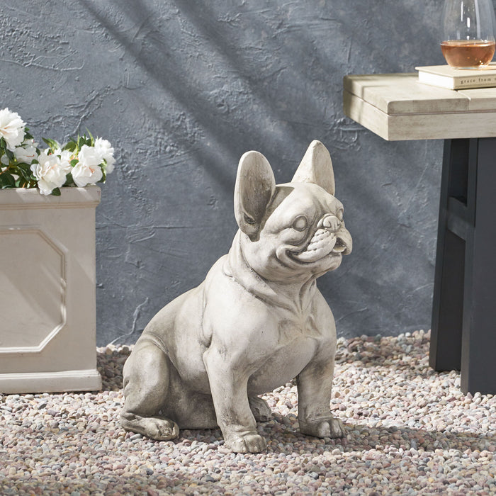 Dog Garden Sculpture - White