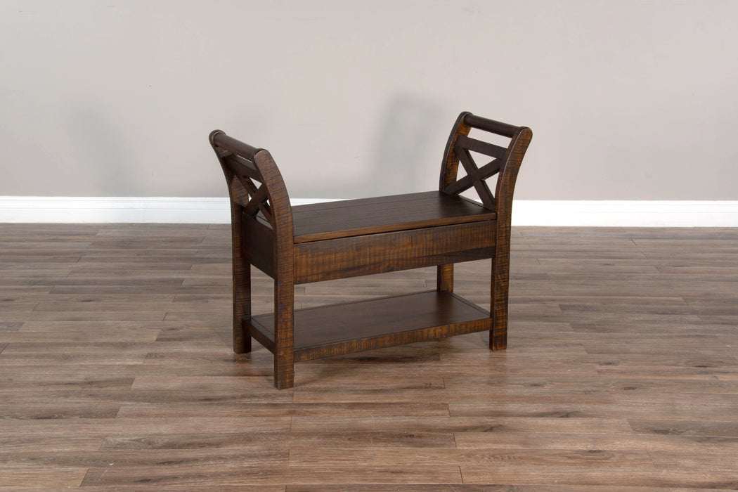 Homestead - Accent Bench With Storage - Dark Brown