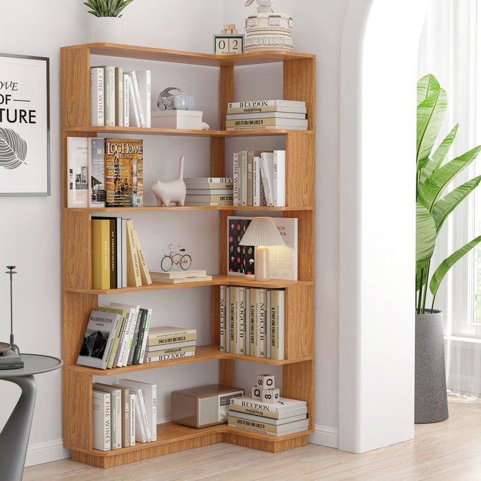 L-Shaped Design Corner Bookshelf Home Essentials