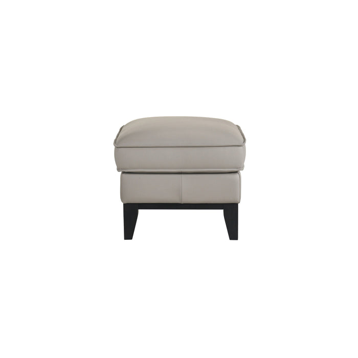 Aaron - Leather Ottoman - Mist Gray New Classic