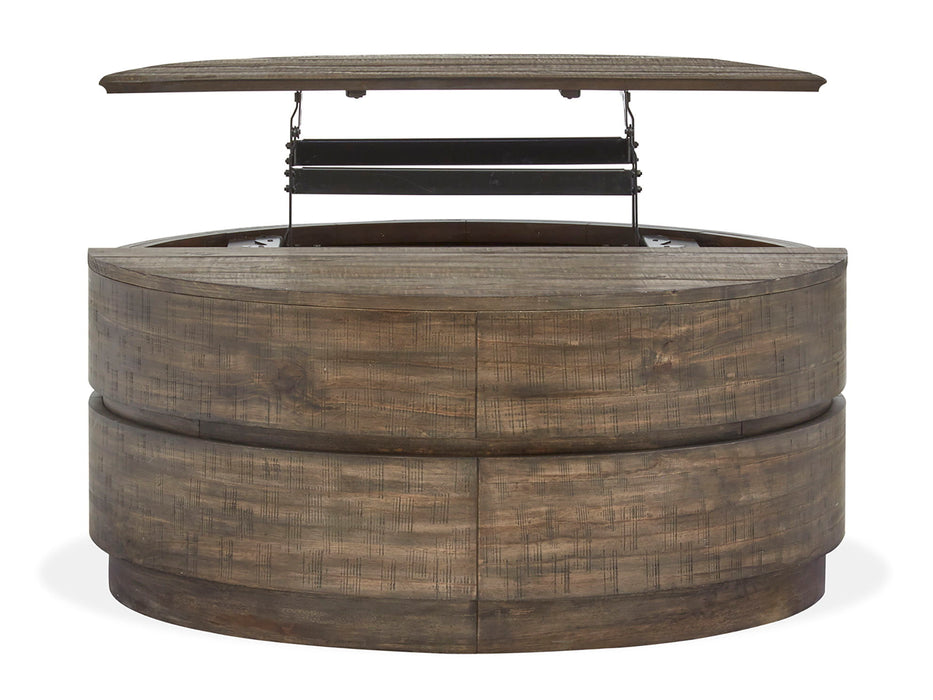 Baisden - Round Lift Top Cocktail Table With Casters - Tobacco Magnussen Furniture