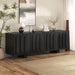 Farmhouse TV Stand, Storage Media Console With Adjustable Shelves & 3 Cable Holes Hearth and Haven
