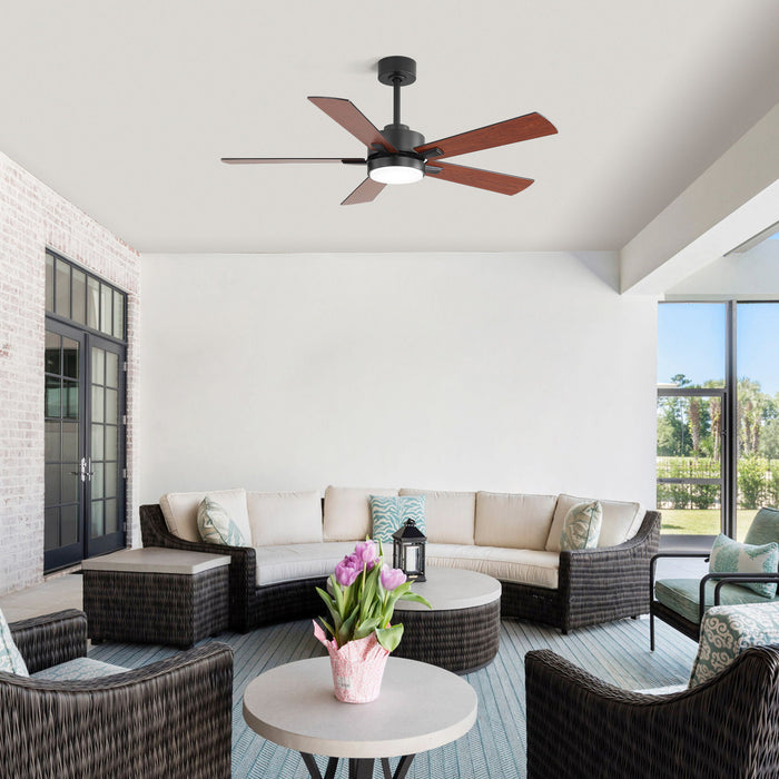 Reversible DC Motor Ceiling Fan With Dimmable LED Light For Living Room Daily Nest