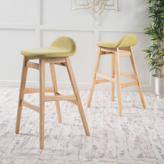 Contemporary Bar Stool With Stylish Seat And Small Backrest Noble House