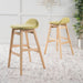 Contemporary Bar Stool With Stylish Seat And Small Backrest Noble House