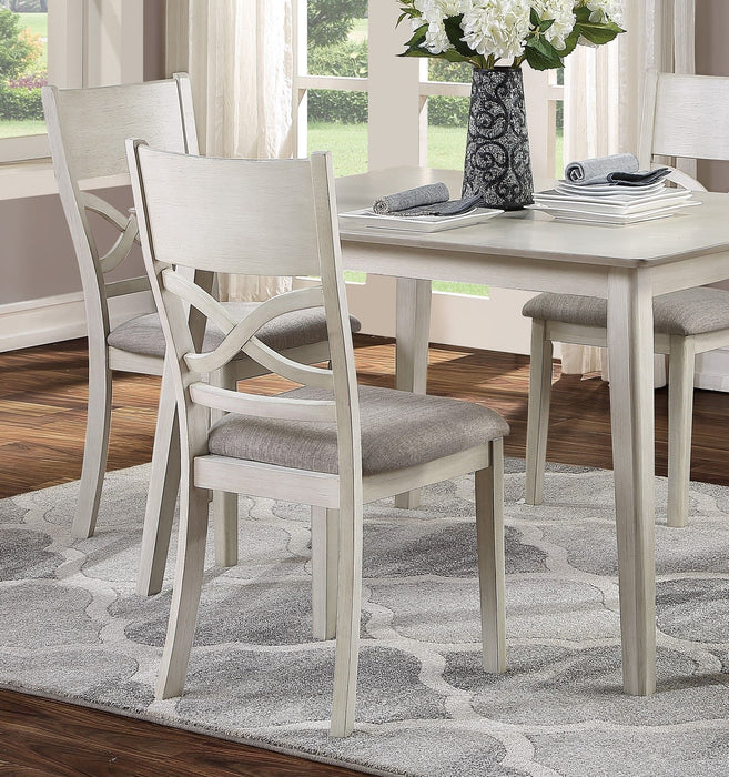 Antique White Finish 5 Piece Dining Set Rectangular Table And 4 Side Chairs Wooden Dining Kitchen Furniture Breakfast Modern Dining Set