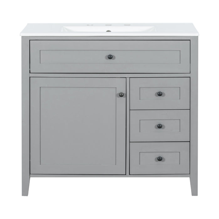 Bathroom Vanity With Sink, Cabinet With 3 Drawers And Adjustable Shelf Hearth and Haven