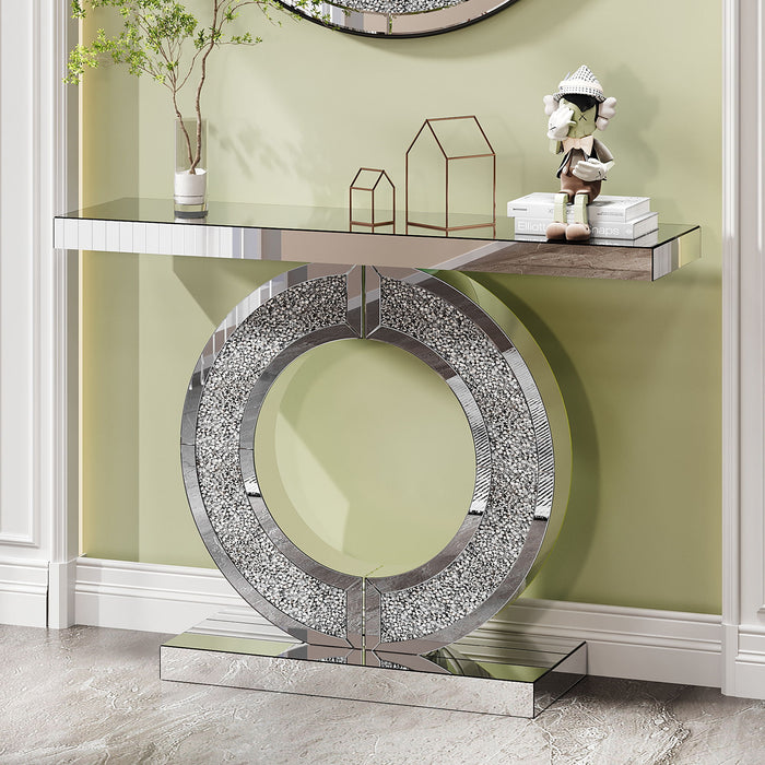 O - Shaped Console Table For Living Room - Silver Home Essentials