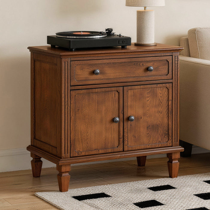 Nightstand With Charging Station Bedside Table With Drawer And Double Door Storage Home Essentials