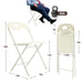 Folding Chairs, Stackable & Waterproof (Set of 4) - White Home Essentials