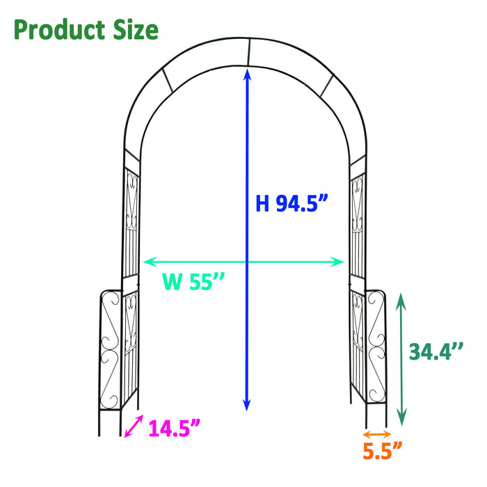 Metal Garden Arch Garden Arbor Trellis Climbing Plants Support Rose Arch Outdoor Arch Daily Nest