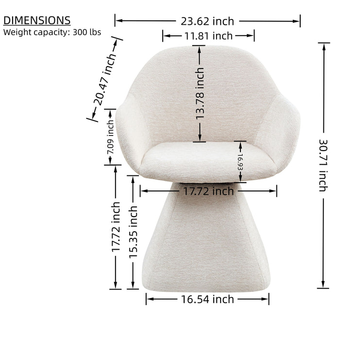 180° Rotating Accent Chair For Living Room - Beige Home Essentials