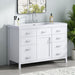 47.25" Modern Bathroom Vanity With Sink, Soft Close Single Door & 6 Drawers - White Noble House