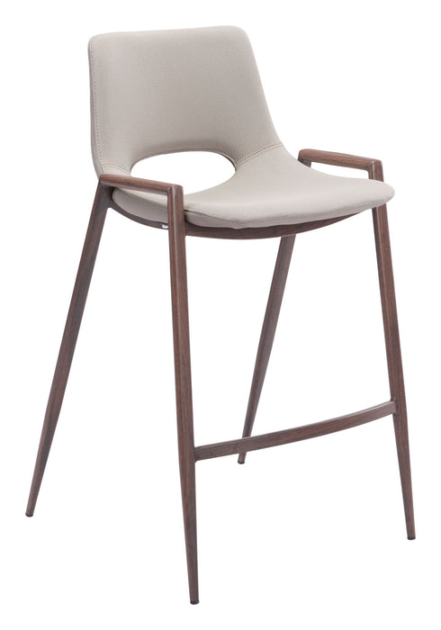 Desi - Counter Stool With Walnut Legs (Set of 2) Zuo Modern