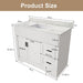 Bathroom Vanity Set, Fluted Cabinet, Soft Close Doors & Drawers, Single Faucet Hole, Sink Included - White Home Essentials