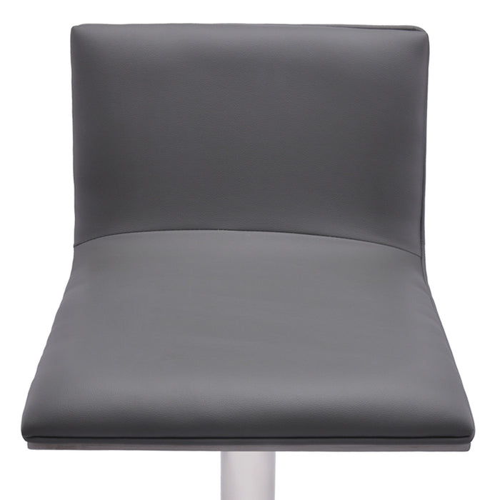 Swivel Backless Adjustable Height Bar Chair - Gray / Silver