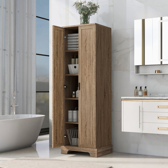 Storage Cabinet With Adjustable Shelves, 2 Doors, Rectangle Design For Bathroom Hearth and Haven