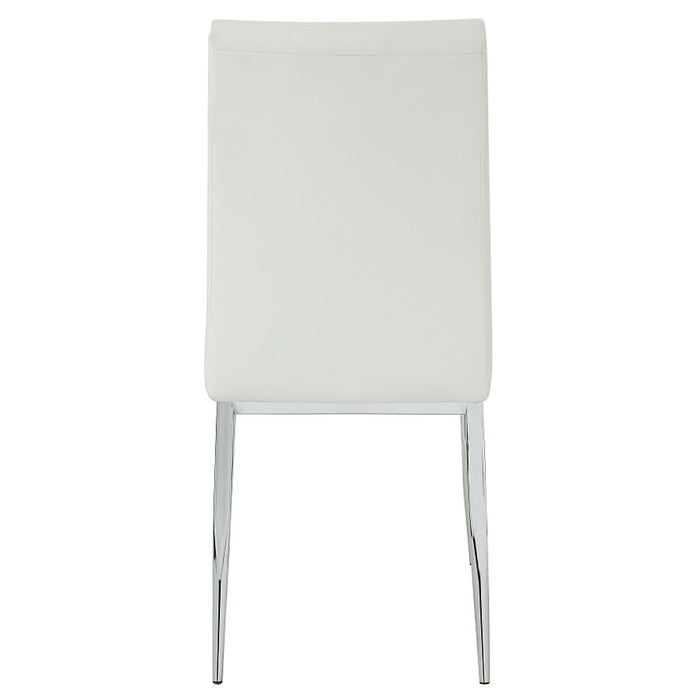 Kamaile - Side Chair (Set of 2) - Beige Synthetic Leather & Chrome ACME