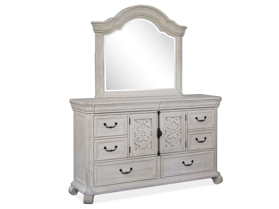 Bronwyn - Drawer Dresser With Shaped Mirror - Alabaster Magnussen Furniture