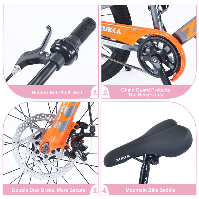 Zukka - 20" Mountain Bike With Adjustable Saddle And Suspension Fork Daily Nest