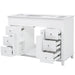 Bathroom Vanity Cabinet Only, 6 Soft Close Drawers & Double Doors - White Noble House