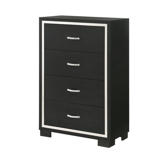 4 Drawer Bedroom Chest With Handles Furniture - Black Home Essentials