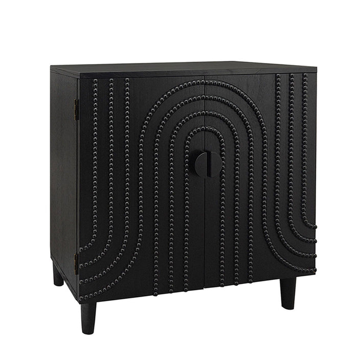 2 Door Storage Cabinet With Adjustable Shelf - Black Home Essentials