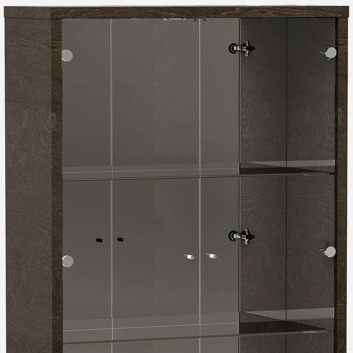 Accent Cabinet With One Drawer - Silver And Gray Brown